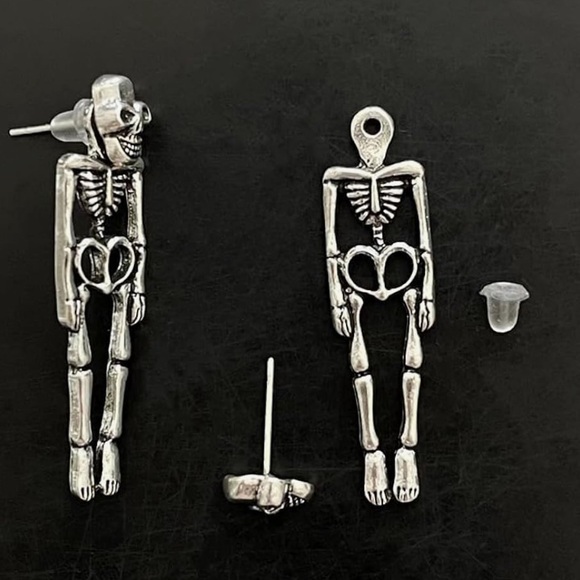 Dangle skeleton earrings - Picture 2 of 2